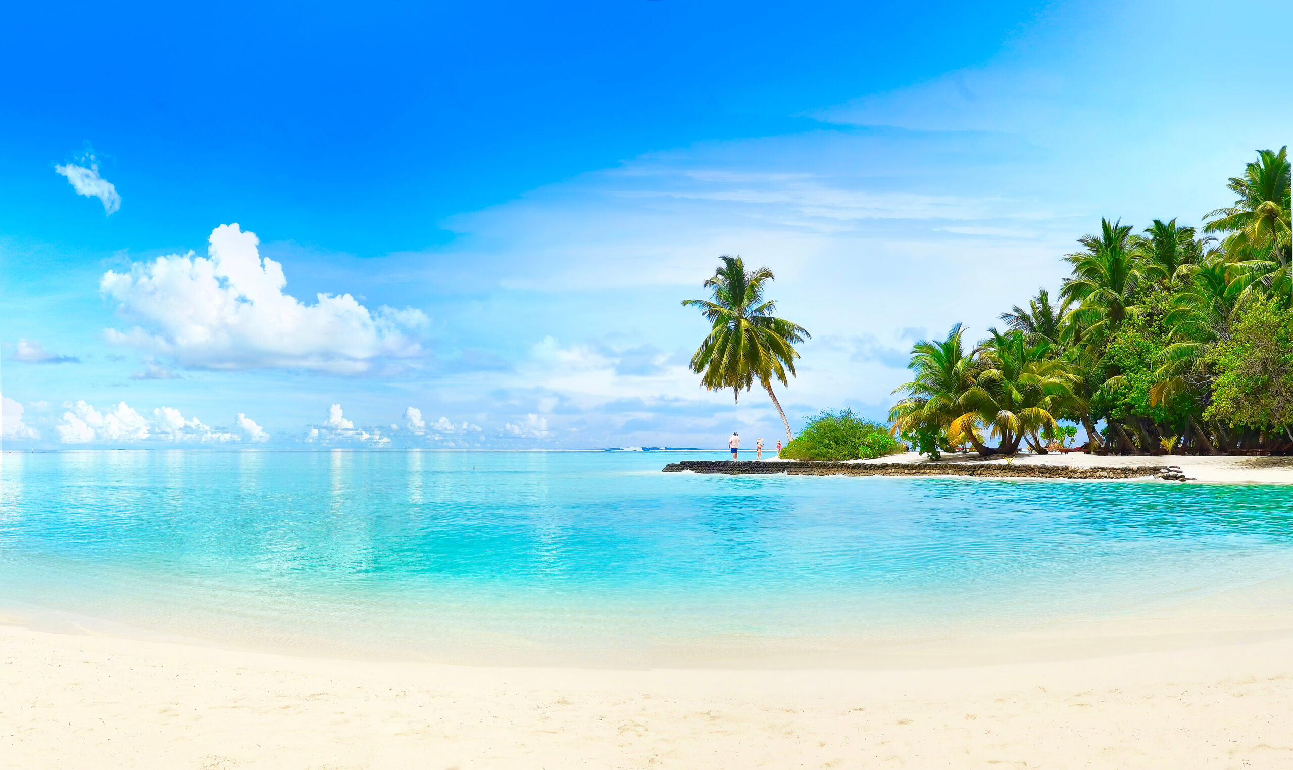 Beautiful beach with white sand, turquoise