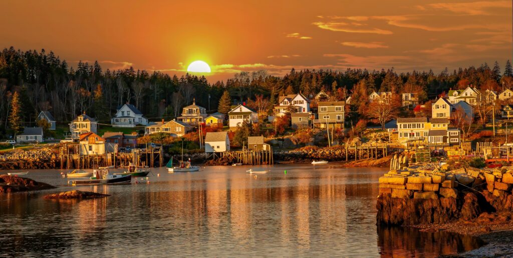 New England sunset at anchor.
